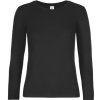 Dámske tričko B&C E190 dlhý rukáv - čierne, XS Dámske tričko B&C E190 dlhý rukáv - čierne, XS