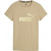 Dámske tričko Puma, ESS+ METALLIC LOGO TEE béžová,Zlatá S Dámske tričko Puma, ESS+ METALLIC LOGO TEE béžová,Zlatá S