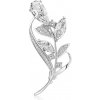 SOFIA strieborná brošňa so zirkónovými lístkami IS009SP013RHWH