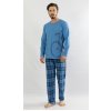 Velké kolo pánské pyžamo dlouhé modré