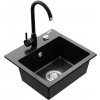 Granitový drez MEXEN MILO s kuchynskou batériou čierny Granitový drez MEXEN MILO s kuchynskou batériou čierny