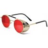 Oválne slnečné okuliare Cyber Steampunk Zlaté - červené Oválne slnečné okuliare Cyber Steampunk Zlaté - červené