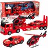 LeanToys Hasič Záchranná sada Nákladní vůz Odtahovka Auto Vrtulník Světla Zvuk LeanToys Hasič Záchranná sada Nákladní vůz Odtahovka Auto Vrtulník Světla Zvuk