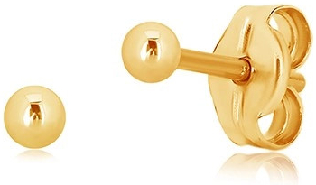 Šperky eshop puzetové náušnice zo žltého zlata drobná gulička hladký a lesklý povrch GG41.37