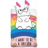 Carbotex bavlna obliečky s uškami UNICORN 140x200 70x80