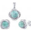 Silvego Strieborná súprava šperkov Ariel s prírodným larimarom a Brilliance Zirconia - náušnice a prívesok JSTS14738LR Silvego Strieborná súprava šperkov Ariel s prírodným larimarom a Brilliance Zirconia - náušnice a prívesok JSTS14738LR