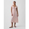 GAP Kvetované midi šaty Ružová XXS GAP Kvetované midi šaty Ružová XXS