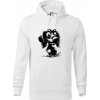 Čiernobiela karikatúra jazvečík - Mikina pánska Cape s kapucňou - 3XL ( Biela ) Čiernobiela karikatúra jazvečík - Mikina pánska Cape s kapucňou - 3XL ( Biela )