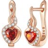 For Silver Náušnice Red Heart - Striebro 925 For Silver Náušnice Red Heart - Striebro 925
