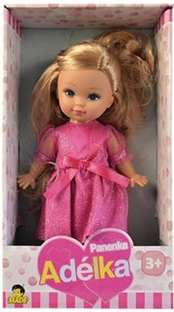 MaDe bábika Adélka 27 cm tmavě růžové šaty