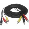 3 RCA zástrčky - 3 RCA zástrčky 3m kábel 3 RCA zástrčky - 3 RCA zástrčky 3m kábel