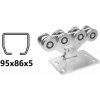 CAIS Vozík pre C-profil 95x86x5mm, 8 roliek, vyosený, pre posuvné brány vo svahu SPEED MEK CAIS Vozík pre C-profil 95x86x5mm, 8 roliek, vyosený, pre posuvné brány vo svahu SPEED MEK
