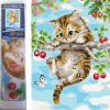 Norimpex Diamantové maľovanie Mačiatko na čerešni 30 x 40 cm