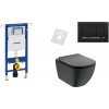 Geberit set Jadrofix+záves WC Tesi Čierne mat+sedátko SoftClos+tlačítko Sigma30 Čierne mat 111.355.00.5+T3546V3+115.883.14.1