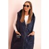 Kesi Włoski Dámska prešívaná vesta Plus Size s kapucňou na zips modrá modrá One size Kesi Włoski 5907302490810 Kesi Włoski Dámska prešívaná vesta Plus Size s kapucňou na zips modrá modrá One size Kesi Włoski 5907302490810
