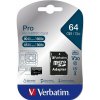 Verbatim MicroSDXC 64 GB Pro + SD adaptér 47042 Verbatim MicroSDXC 64 GB Pro + SD adaptér 47042