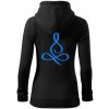 Yoga - lotus modrý (Moňas) - Mikina dámska trendy zipper s kapucňou - M ( Čierna ) Yoga - lotus modrý (Moňas) - Mikina dámska trendy zipper s kapucňou - M ( Čierna )