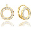 MINET Pozlátené strieborné náušnice KRÚŽKY s bielymi zirkónmi MINET Pozlátené strieborné náušnice KRÚŽKY s bielymi zirkónmi