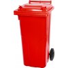 Nádoba MGB 120 lit., plast, červená, HDPE, popolnica na odpad