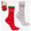 Dámske vianočné ponožky - 2 páry - 38-41 / biela/červená Dámske vianočné ponožky - 2 páry - 38-41 / biela/červená