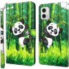 Peňaženkové 3D puzdro na Moto G73 5G - Panda a Bambus Peňaženkové 3D puzdro na Moto G73 5G - Panda a Bambus