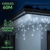 Vianočná led svetelná záclona vonkajšia - programy - časovač + diaľkový ovládač - 1500led - 60m studená biela Vianočná led svetelná záclona vonkajšia - programy - časovač + diaľkový ovládač - 1500led - 60m studená biela