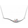 Zlatý dámsky náhrdelník DF 5040, biele zlato, farebné kamene Zlatý dámsky náhrdelník DF 5040, biele zlato, farebné kamene