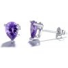 Majya Strieborné náušnice TEAR s fialovým kamienkom 10216 Majya Strieborné náušnice TEAR s fialovým kamienkom 10216