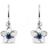 Dievčenské náušnice kvietky z bieleho zlata so zafírmi KLENOTA K0480062 Dievčenské náušnice kvietky z bieleho zlata so zafírmi KLENOTA K0480062
