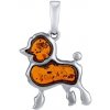 Silvego Strieborný jantárový prívesok pes Sisi AAJ716PEN1CG Silvego Strieborný jantárový prívesok pes Sisi AAJ716PEN1CG
