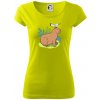 Kapybara a vtáčik - Dámske tričko Pure - 2XL ( Limetková ) Kapybara a vtáčik - Dámske tričko Pure - 2XL ( Limetková )