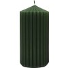 Vianočná sviečka valec Ø7 x 15 cm ryhovaná zelená Vianočná sviečka valec Ø7 x 15 cm ryhovaná zelená