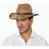 Pánsky slamený klobúk s hnedou stuhou Pánsky slamený klobúk s hnedou stuhou