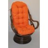 Nábytek PEGAS Ratanové houpací křeslo Swivel hnědé polstr oranžový melír Nábytek PEGAS Ratanové houpací křeslo Swivel hnědé polstr oranžový melír