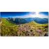 Foto obraz sklo tvrzené horská panorama 100x50 cm Foto obraz sklo tvrzené horská panorama 100x50 cm