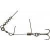 Savage Gear Stainless Corkscrew Stinger 3g 1x Velikost 2/0 35kg Red/ Hotový nadväzec 2 ks
