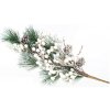 Eurolamp Vianočné dekorácie vetva s bielymi bobuľami a šiškami, 79 cm, 1 ks Eurolamp Vianočné dekorácie vetva s bielymi bobuľami a šiškami, 79 cm, 1 ks