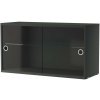 String Skrinka Display Cabinet with Sliding Doors, dark grey String Skrinka Display Cabinet with Sliding Doors, dark grey