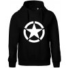 Army hvězda Oversized mikina dámská Moon kratšia + širšia Čierna