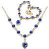 Austrian Crystal SW set náhrdelník + náramok Gold Dark Blue Austrian Crystal SW set náhrdelník + náramok Gold Dark Blue