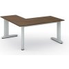 Rohový kancelársky písací stôl PRIMO FLEXIBLE, 160x160 cm, orech Rohový kancelársky písací stôl PRIMO FLEXIBLE, 160x160 cm, orech