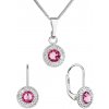 Evolution Group sada šperkov s kryštálmi Swarovski náušnice a prívesok ružové okrúhle 39109.3 lt. rose Evolution Group sada šperkov s kryštálmi Swarovski náušnice a prívesok ružové okrúhle 39109.3 lt. rose