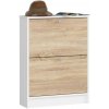 Signal Skrinka na topánky s dvoma dvierkami biela/dub sonoma Signal Skrinka na topánky s dvoma dvierkami biela/dub sonoma