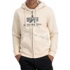Alpha Industries Basic Zip Hoody pánska mikina jet stream white Farba: béžová, Veľkosť: 3XL Alpha Industries Basic Zip Hoody pánska mikina jet stream white Farba: béžová, Veľkosť: 3XL