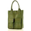 MAZZINI Kožená shopper kabelka | zelená s131r MAZZINI Kožená shopper kabelka | zelená s131r