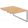 Pracovný stôl UNI O, k pozdĺ. reťazeniu, 120x75,5x160 cm, dub/sivá Pracovný stôl UNI O, k pozdĺ. reťazeniu, 120x75,5x160 cm, dub/sivá