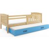 BMS Group Posteľ s prístelkou KUBO 2 190x90 borovica - modrá BMS Group Posteľ s prístelkou KUBO 2 190x90 borovica - modrá