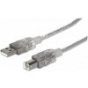 Manhattan 333405 USB 2.0 A-B, 1,8m, stříbrný