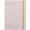 FILOFAX Notebook Confetti Rose Quartz, notes A5 s gumičkou, linajkový, 148x210mm, 56 listov, ružový so zlatou potlačou