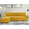 Elastický plyšový poťah na trojmiestnu rohovú pohovku BestBerg / ľavý / žltý Elastický plyšový poťah na trojmiestnu rohovú pohovku BestBerg / ľavý / žltý
